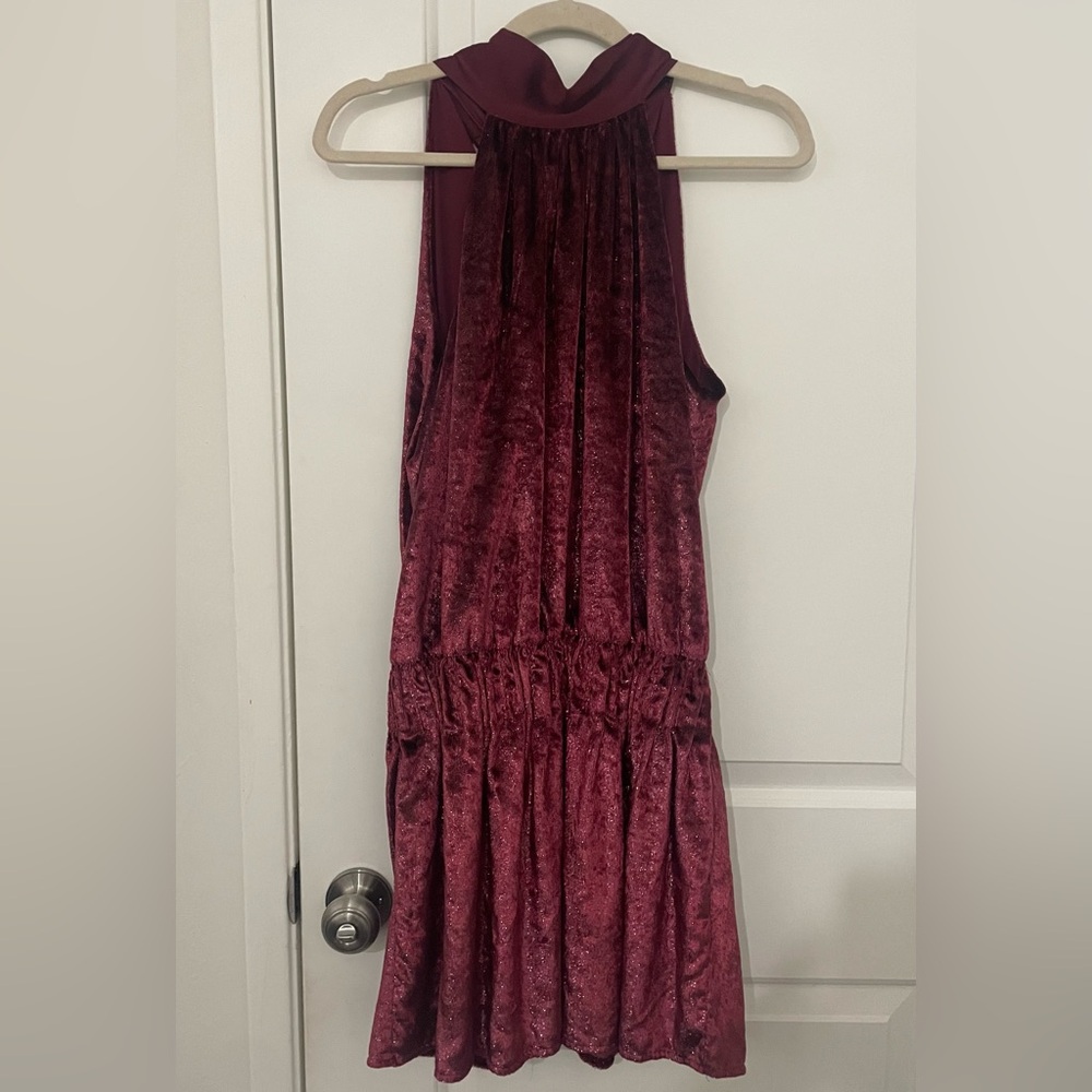 Ramy Brook Deep Red Velvet Dress